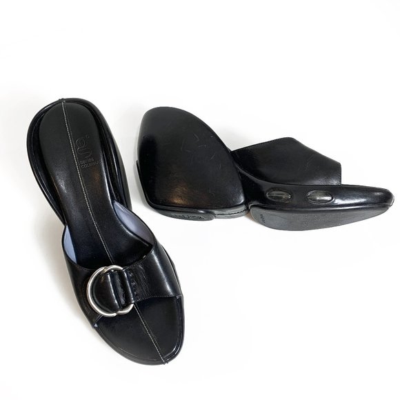 COLE HAAN Nike Air Black Leather Heels Shoes - Picture 3 of 7